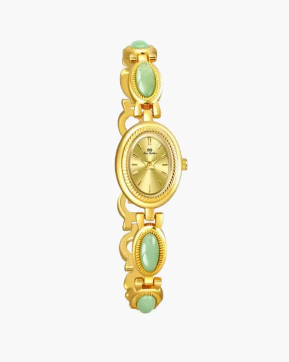 Cettina – Green stone accents – Vintage watch-10173356376391-Ivory Ombre