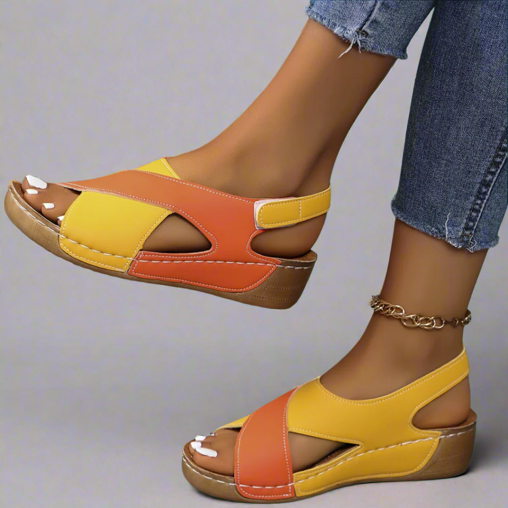 Ada - Colorblock Slingback Sandals