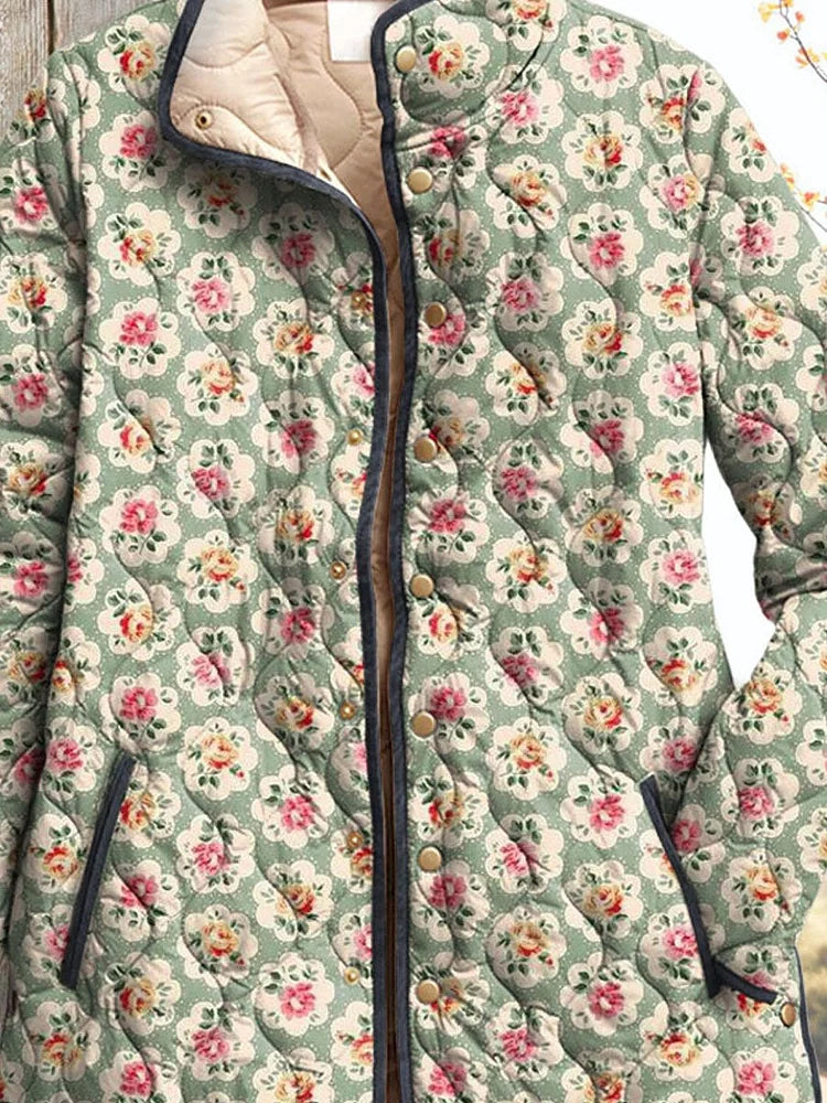 Amor - Vintage Floral Art Print Jacket for Women